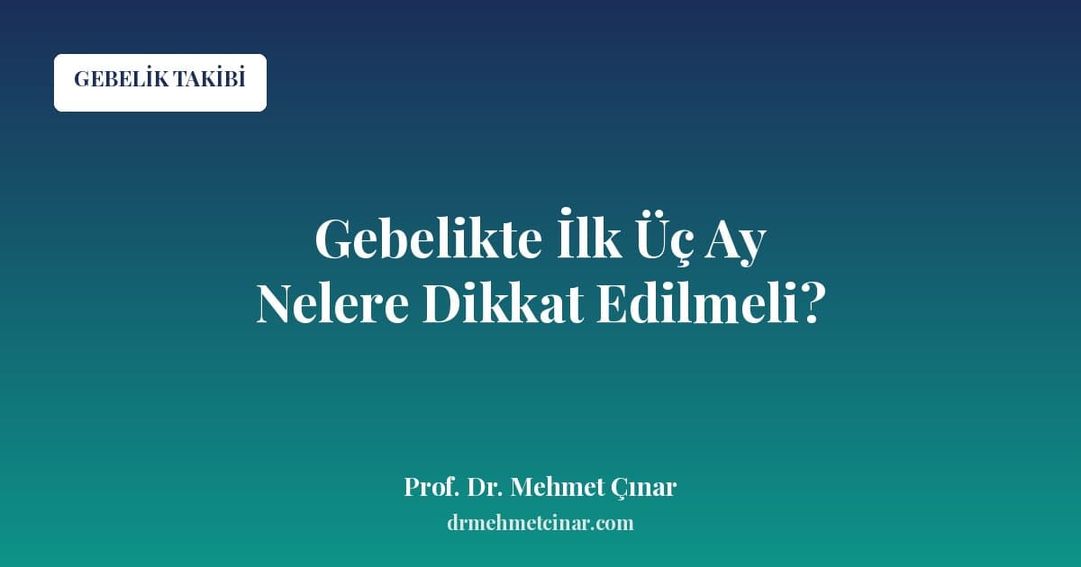 Gebelikte İlk Üç Ay Nelere Dikkat Edilmeli?