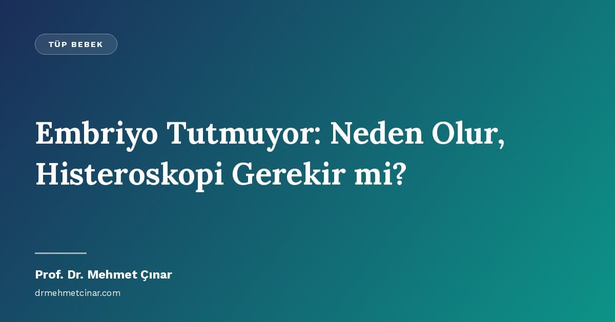 Embriyo Tutmuyor: Neden Olur, Histeroskopi Gerekir mi?