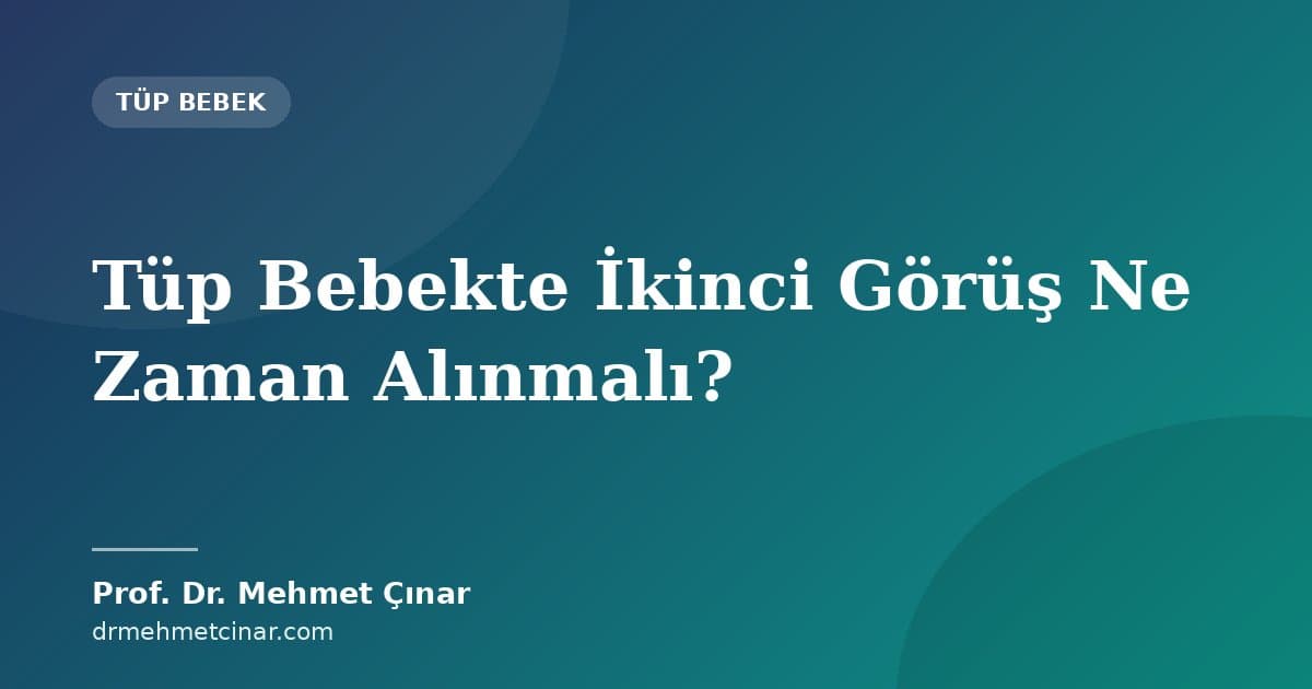 Tüp Bebekte İkinci Görüş Ne Zaman Alınmalı, Kimden?