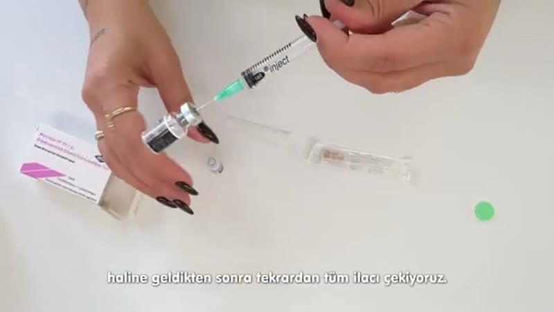 Meriofert tozun sıvı ile karıştırılması